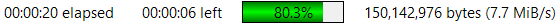 Graph of bandwidth over port 1024